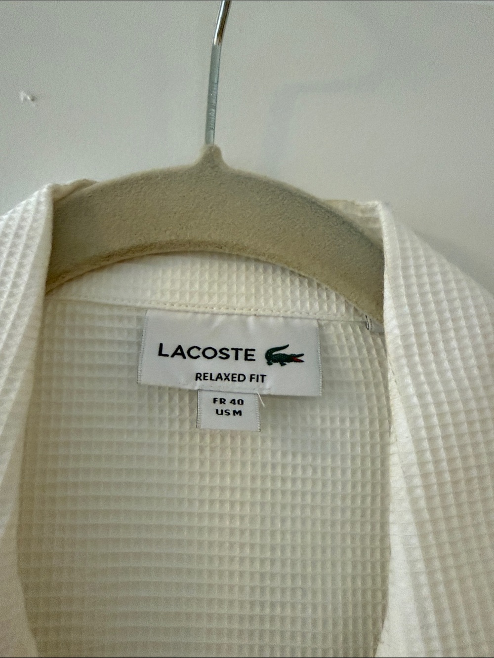 Lacoste White Short-Sleeve Camp Collar Button-Down Shirt - Picture 2 of 3